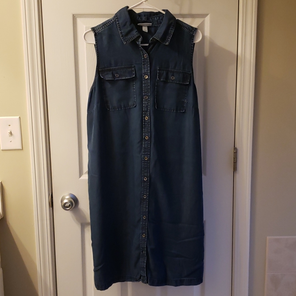 Maternity dress, jean dress, medium,  blue jean